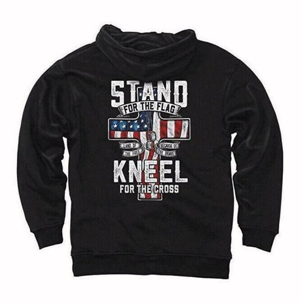 Stand for the Flag Kneel for Cross Hoodie Buckwear - NEW Fast Ship